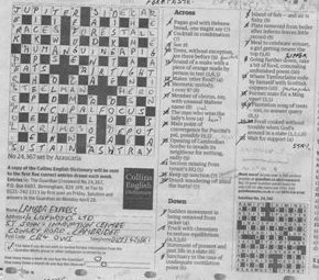A cooperative effort completed this crossword during the journey. We talked about Lisp as well!