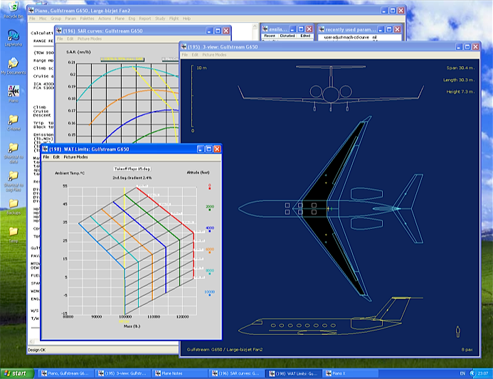 Piano analysis of a new business jet project