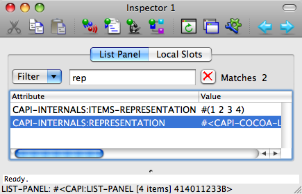 The Inspector tool on macOS.